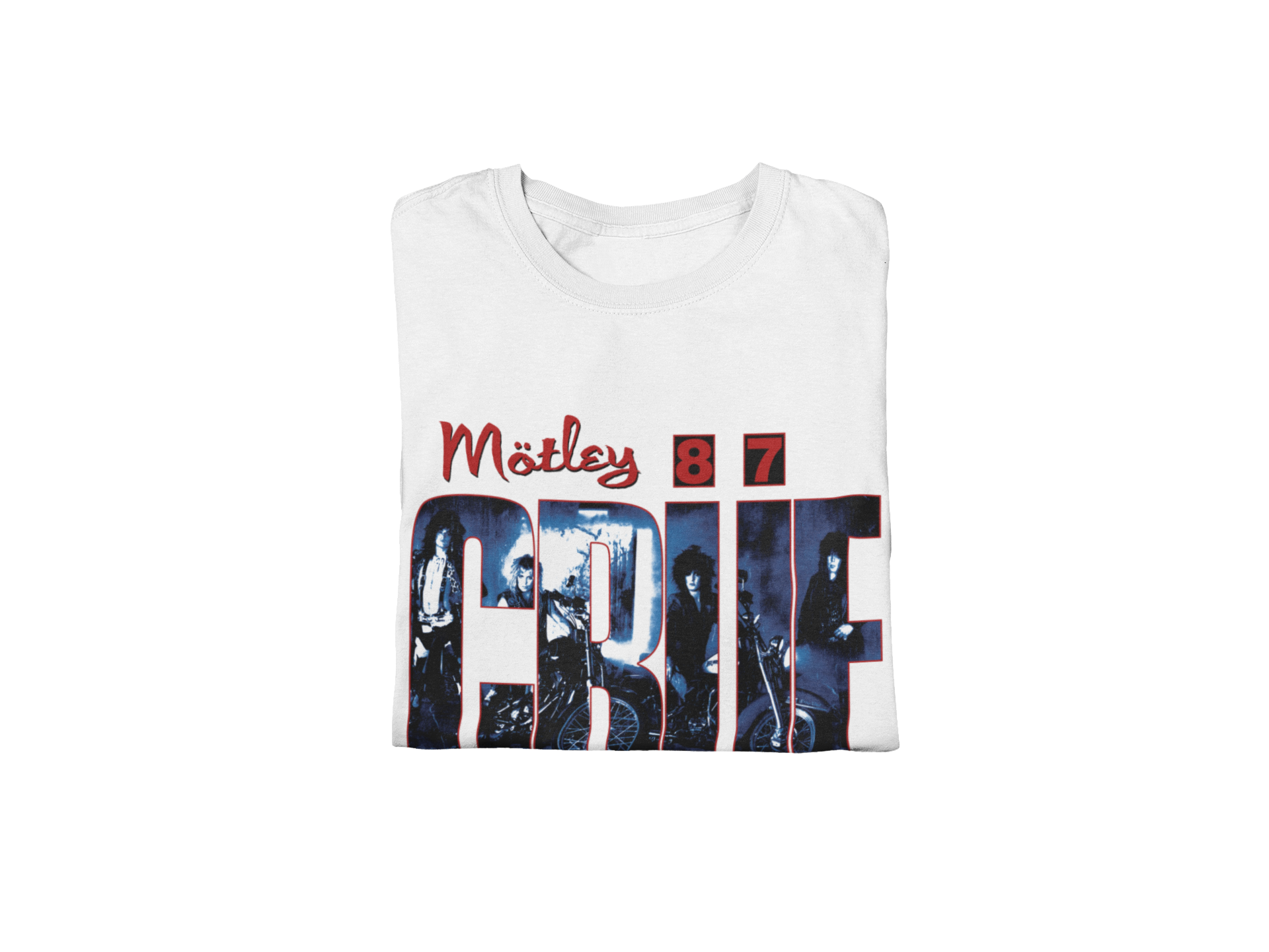 Stakes Motley Crue - 1987 Tour Vintage Jumbo Print T-Shirt White