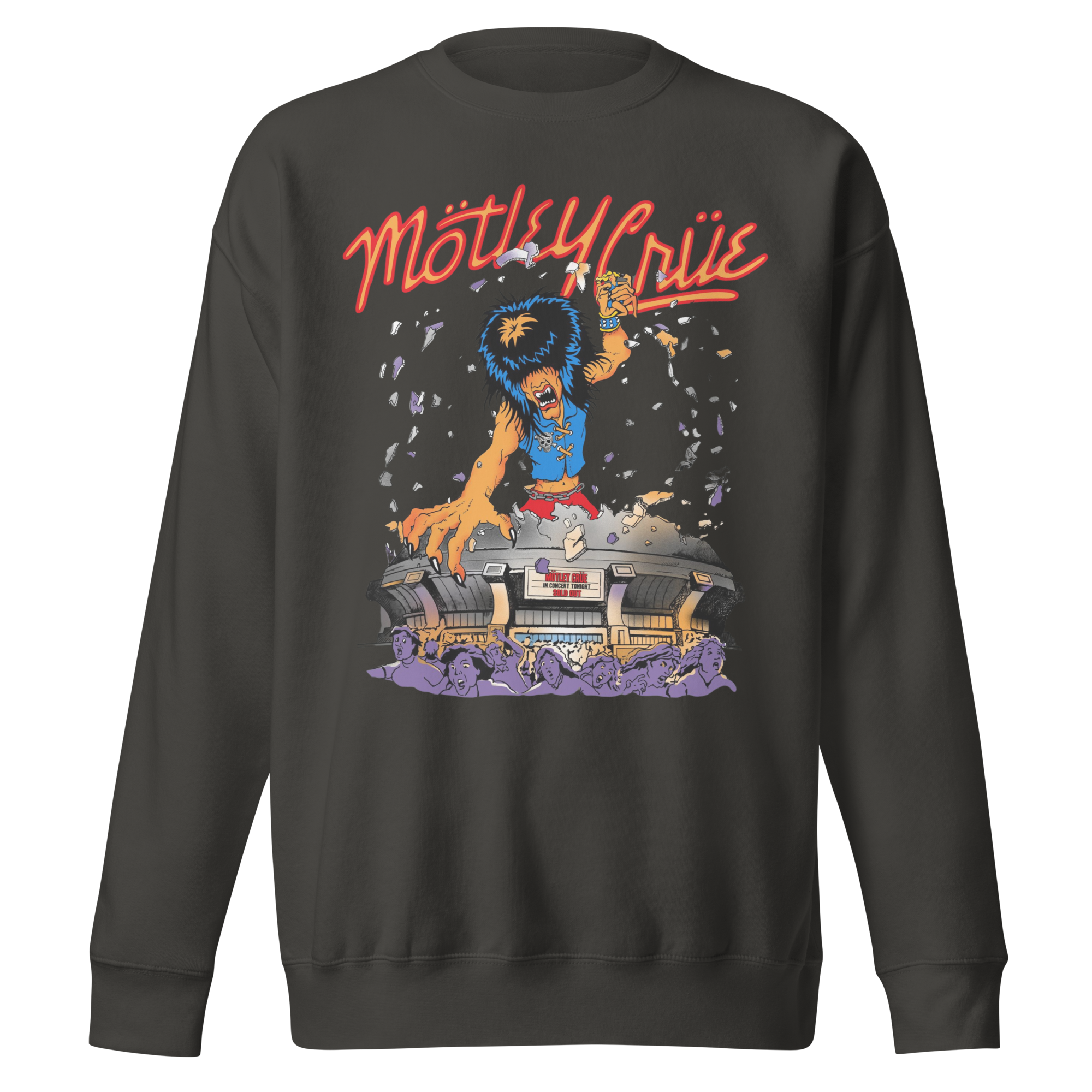 Stakes Motley Crue Allister Dome Jumbo Print Sweatshirt Gray