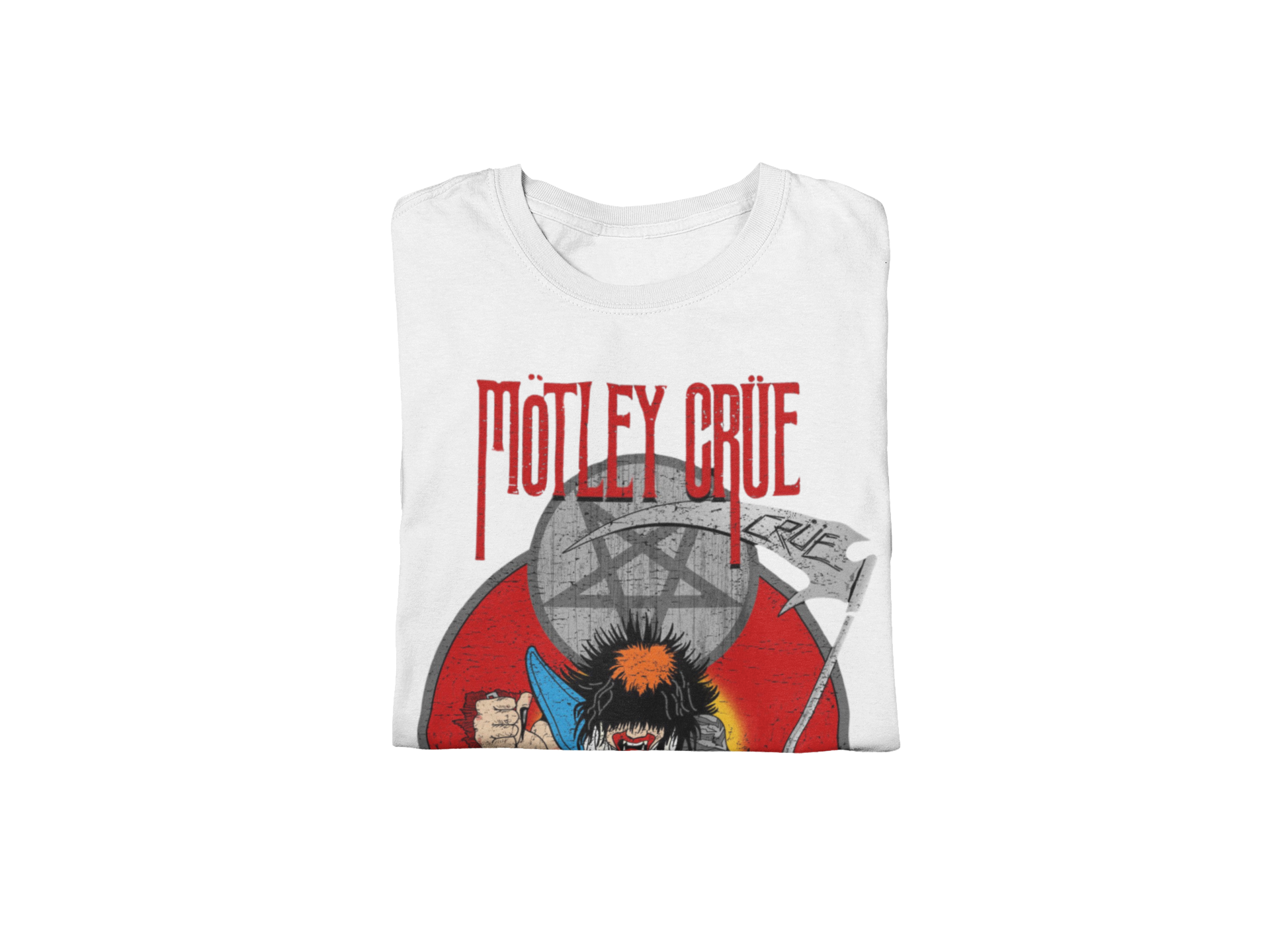Stakes Motley Crue Allister Reaper Jumbo Print T-shirt White
