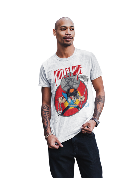Stakes Motley Crue Allister Reaper Jumbo Print T-shirt White