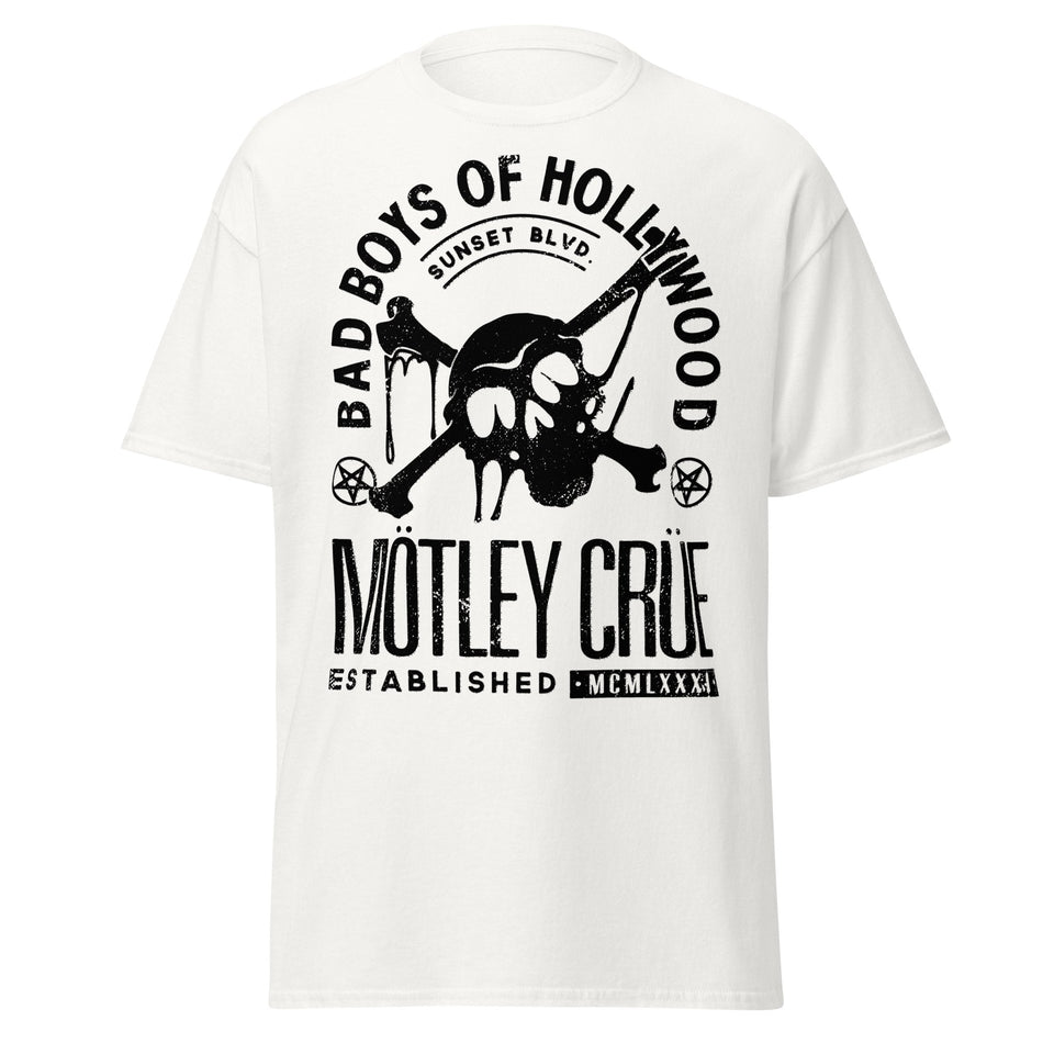 Stakes Motley Crue Bad Boys of Hollywood Jumbo Print T-shirt White