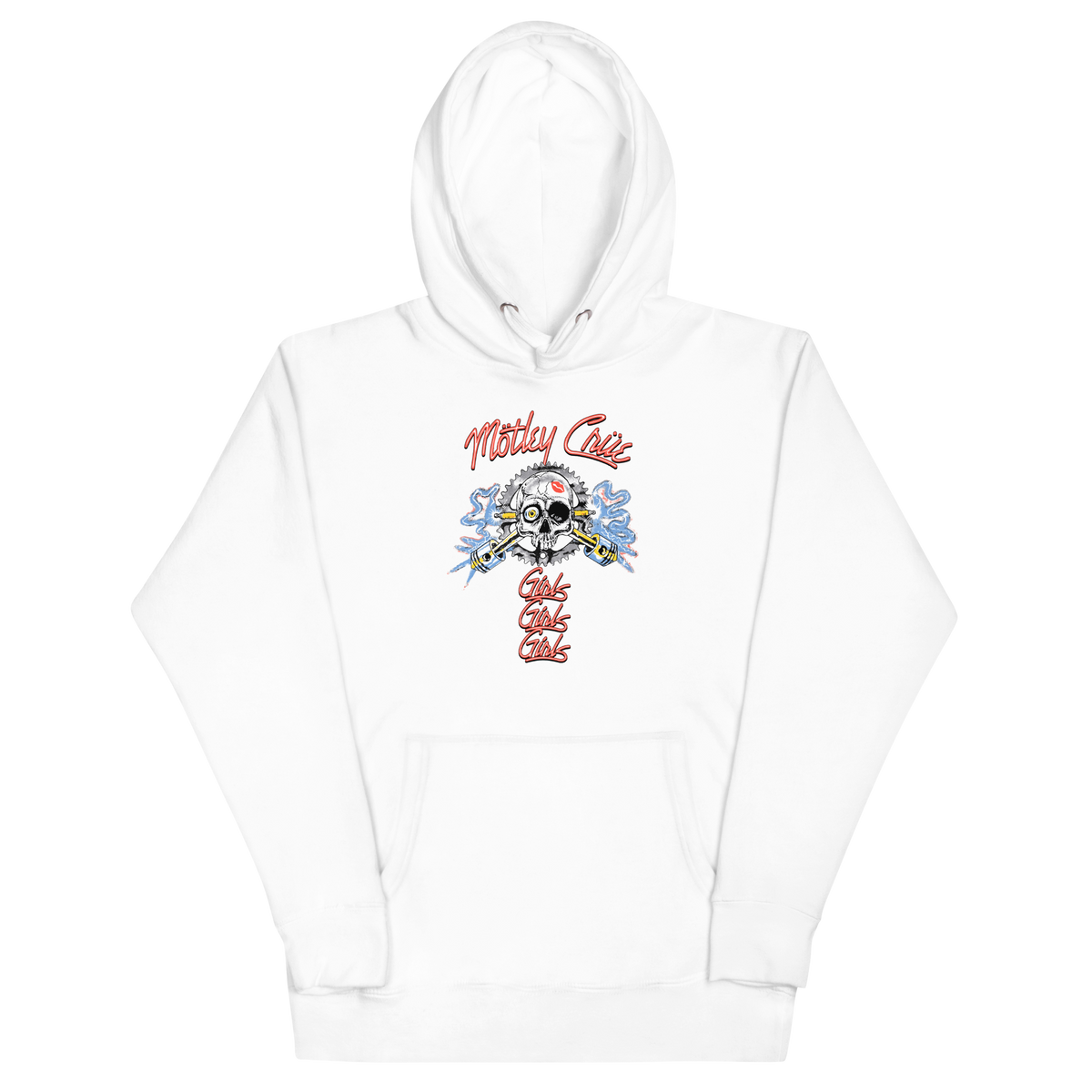 Stakes Motley Crue Girl's Skull Classic Hoodie White