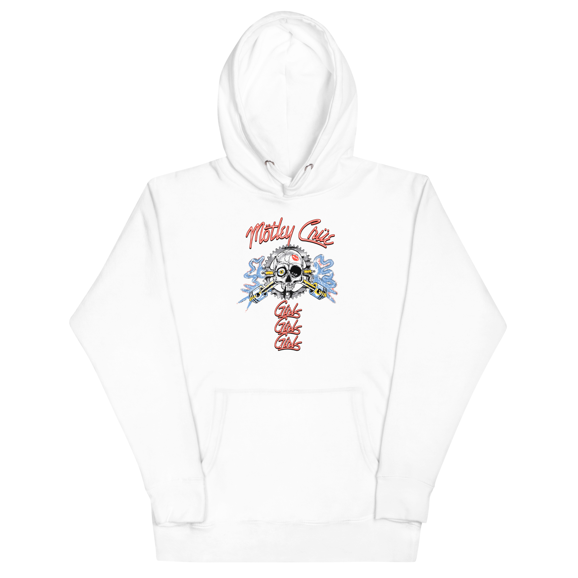 Stakes Motley Crue Girl's Skull Classic Hoodie White
