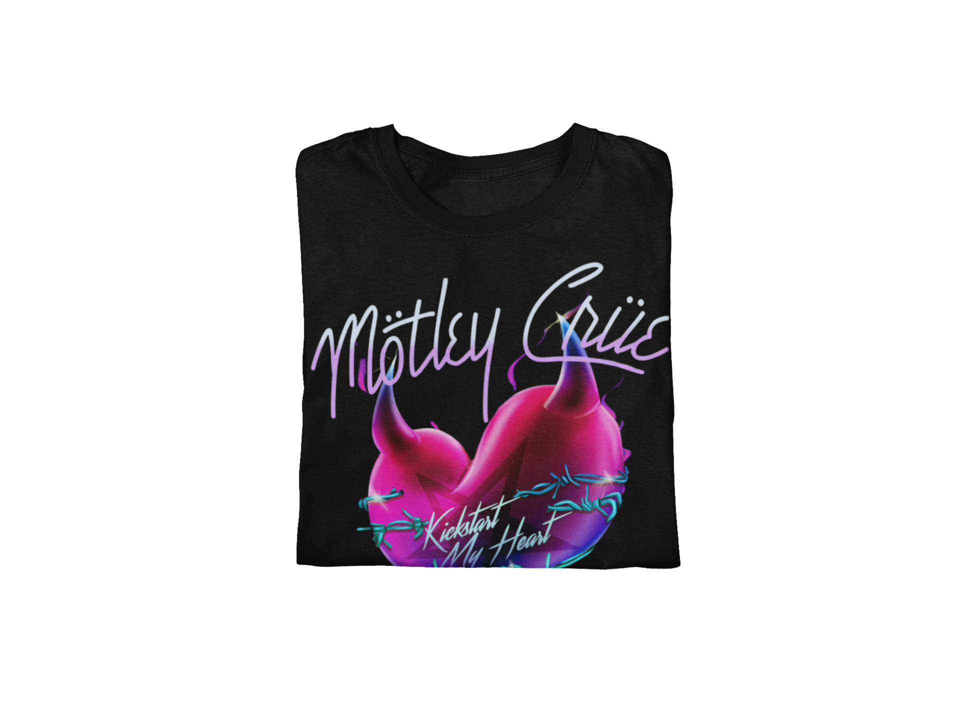 Stakes Motley Crue Kickstart Jumbo Print T-shirt Black
