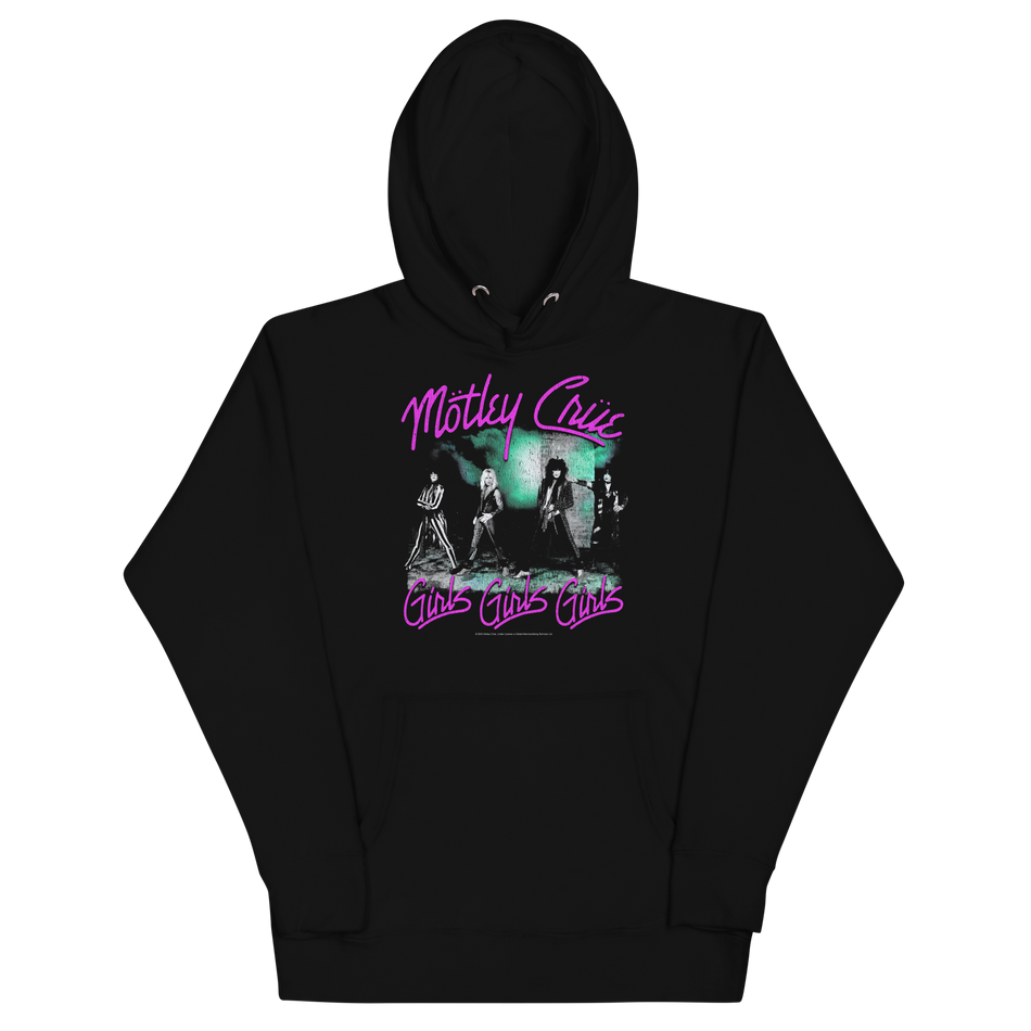 Stakes Motley Crue Pink Girls Classic Hoodie Black