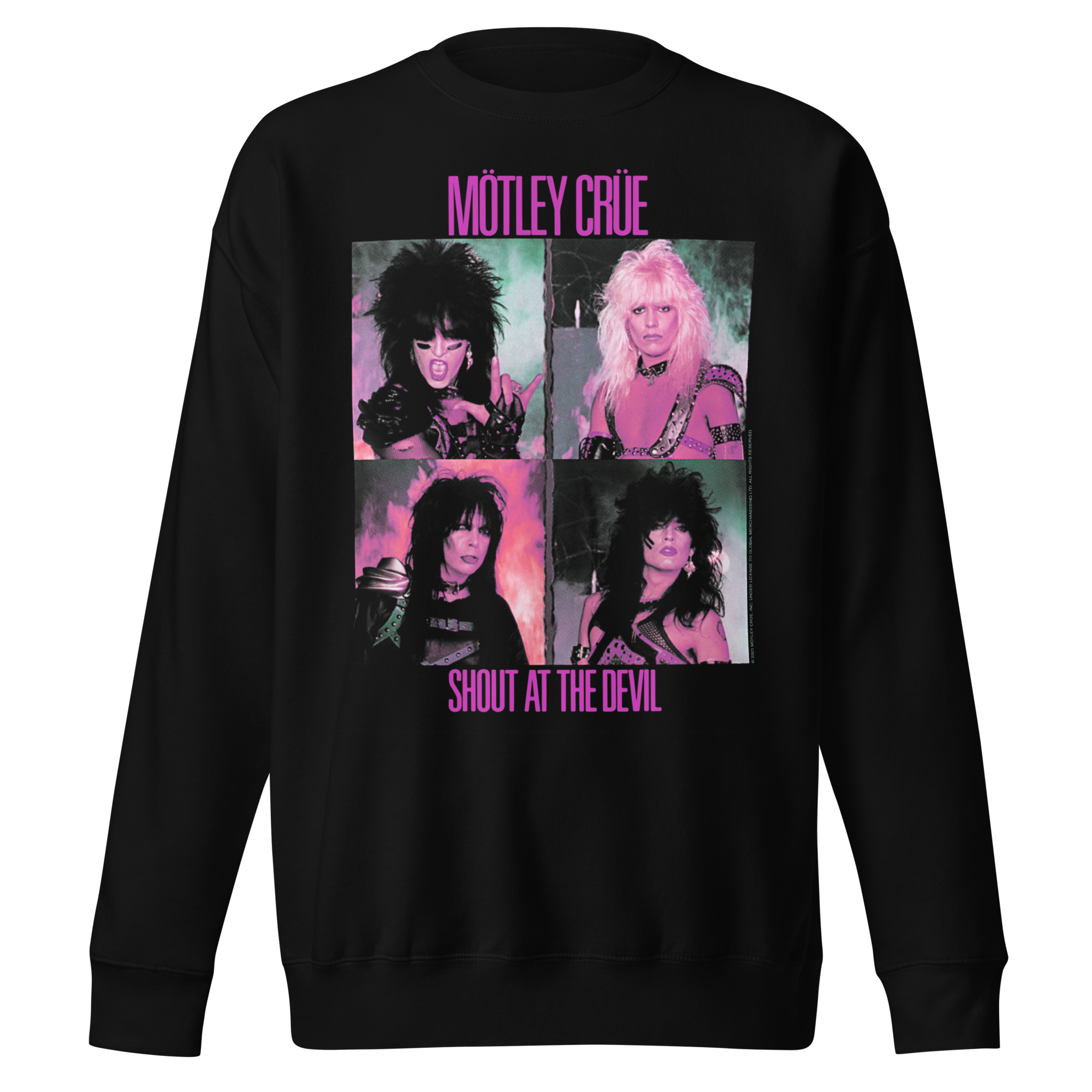 Stakes Motley Crue Pink Shout Jumbo Print Sweatshirt Black