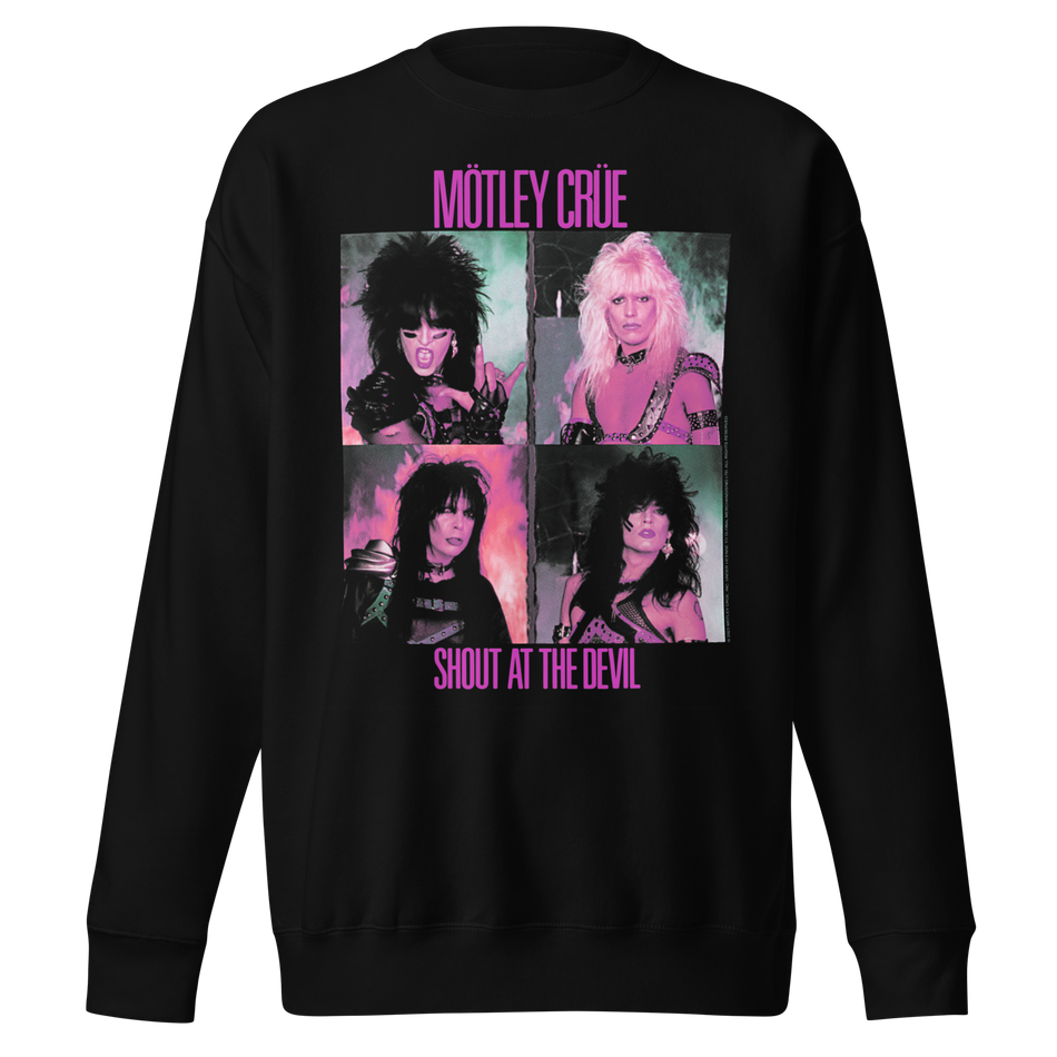 Stakes Motley Crue Pink Shout Jumbo Print Sweatshirt Black