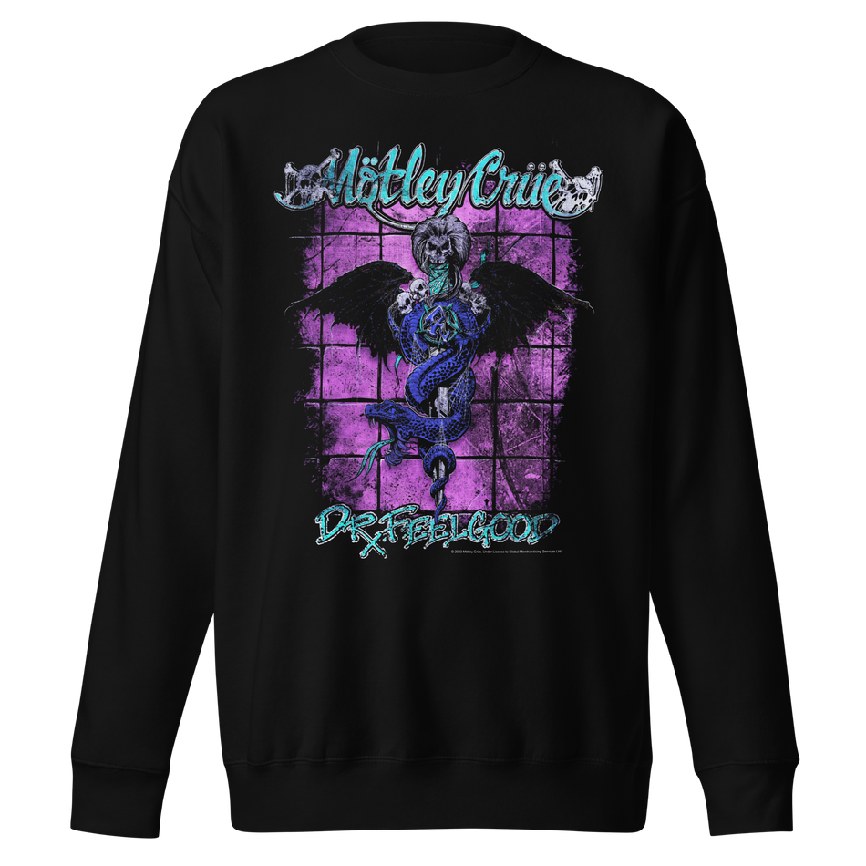 Stakes Motley Crue Pop Dr. Feelgood Jumbo Print Sweatshirt Black