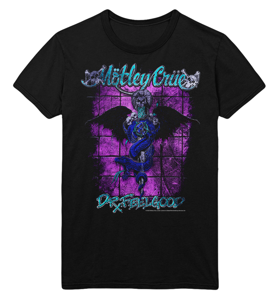 Stakes Motley Crue Pop Dr. Feelgood Jumbo Print T-Shirt Black