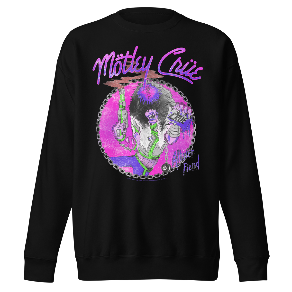 Stakes Motley Crue Purple Allister Jumbo Print Sweatshirt Black
