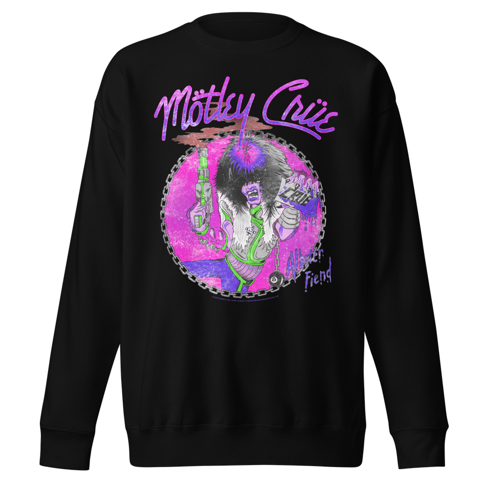Stakes Motley Crue Purple Allister Jumbo Print Sweatshirt Black