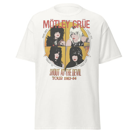 Stakes Motley Crue - Shout 83/84 Tour Jumbo Print T-Shirt White