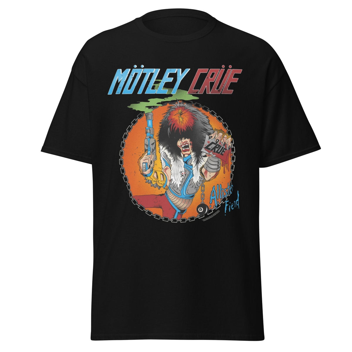 Stakes Motley Crue Smoking Allister Jumbo Print T-shirt Black
