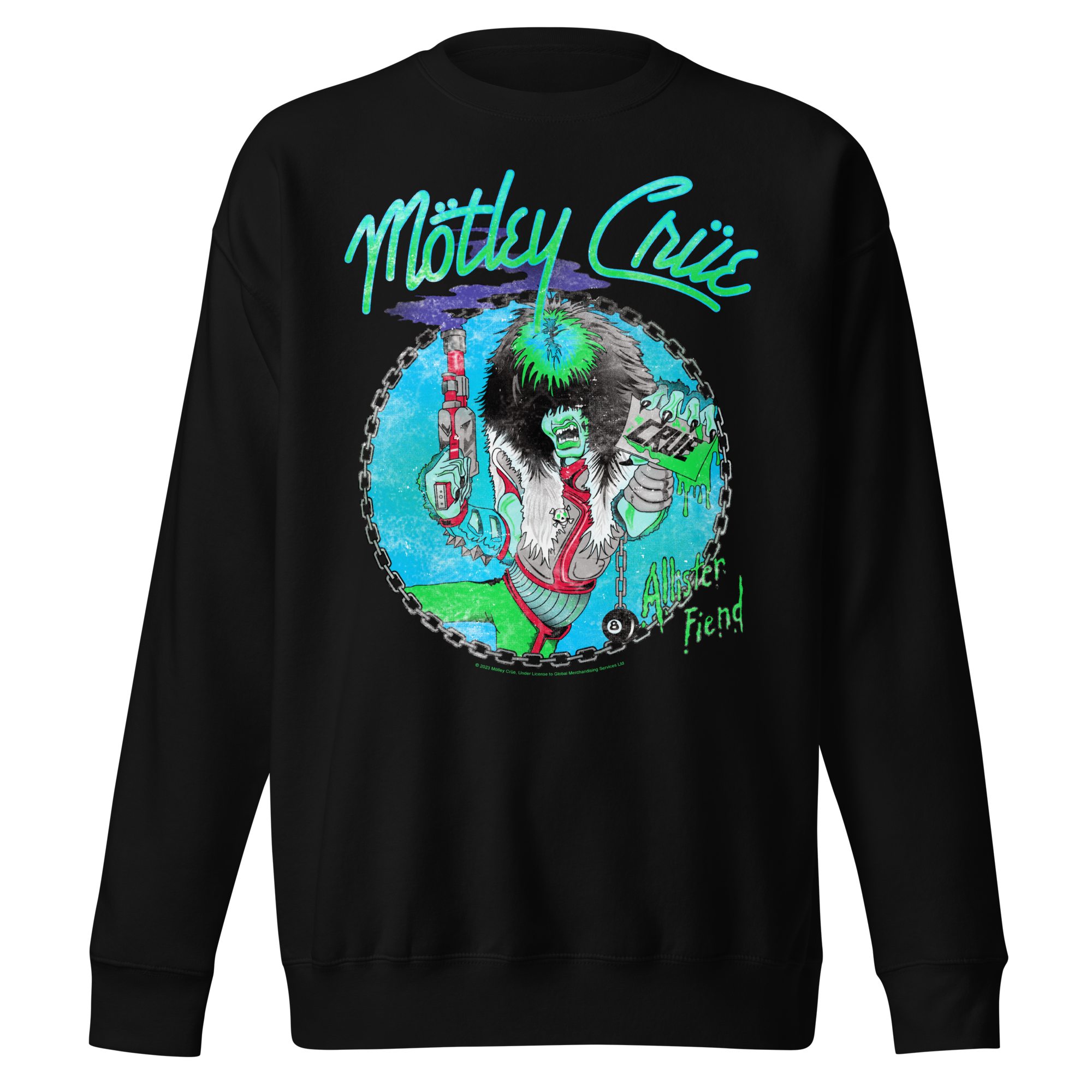 Stakes Motley Crue Turquoise Allister Jumbo Print Sweatshirt Black