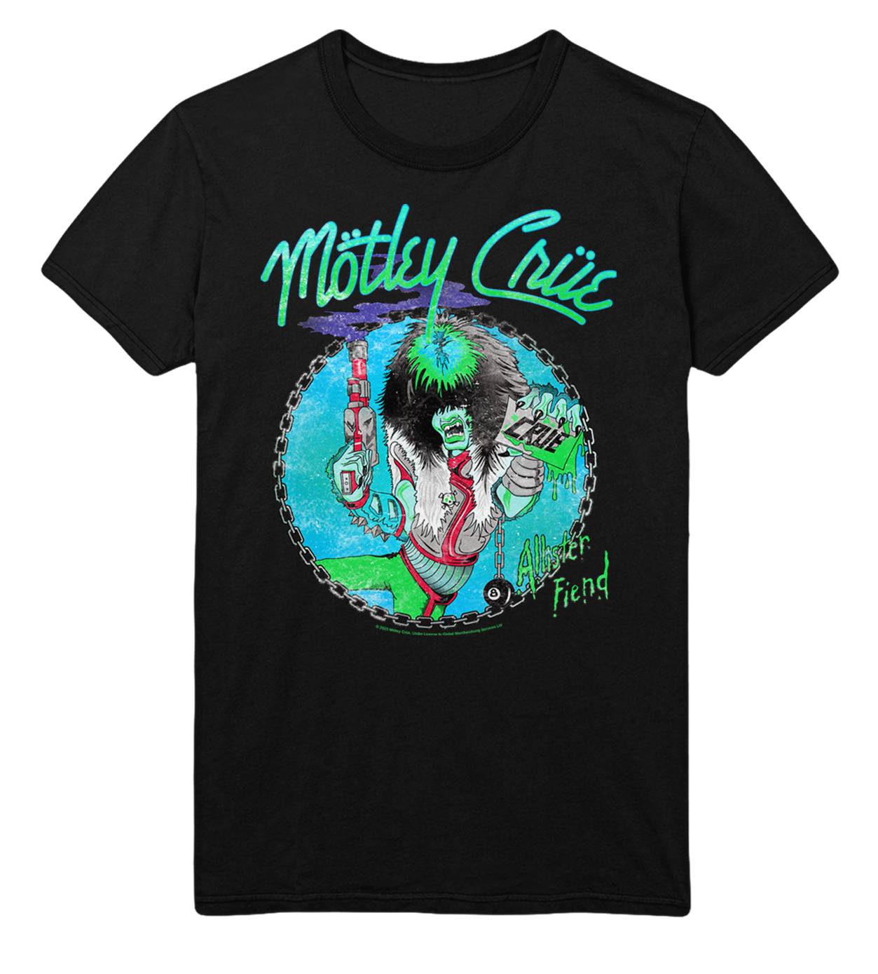 Stakes Motley Crue Turquoise Allister Jumbo Print T-Shirt Black