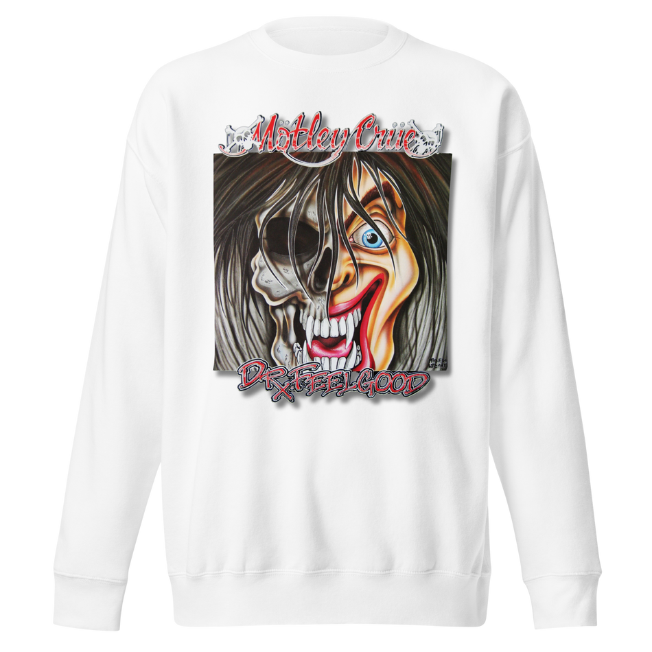 Stakes Motley Crue - Vintage Dr. Feelgood Jumbo Print Sweatshirt White