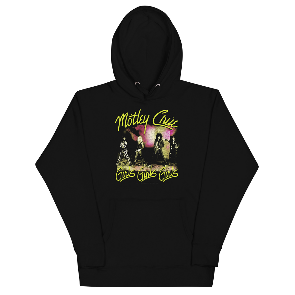 Stakes Motley Crue Yellow Girls Classic Hoodie Black