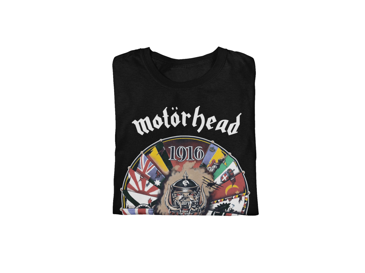 Stakes Motorhead - Vintage 1916 Jumbo Print T-Shirt Black