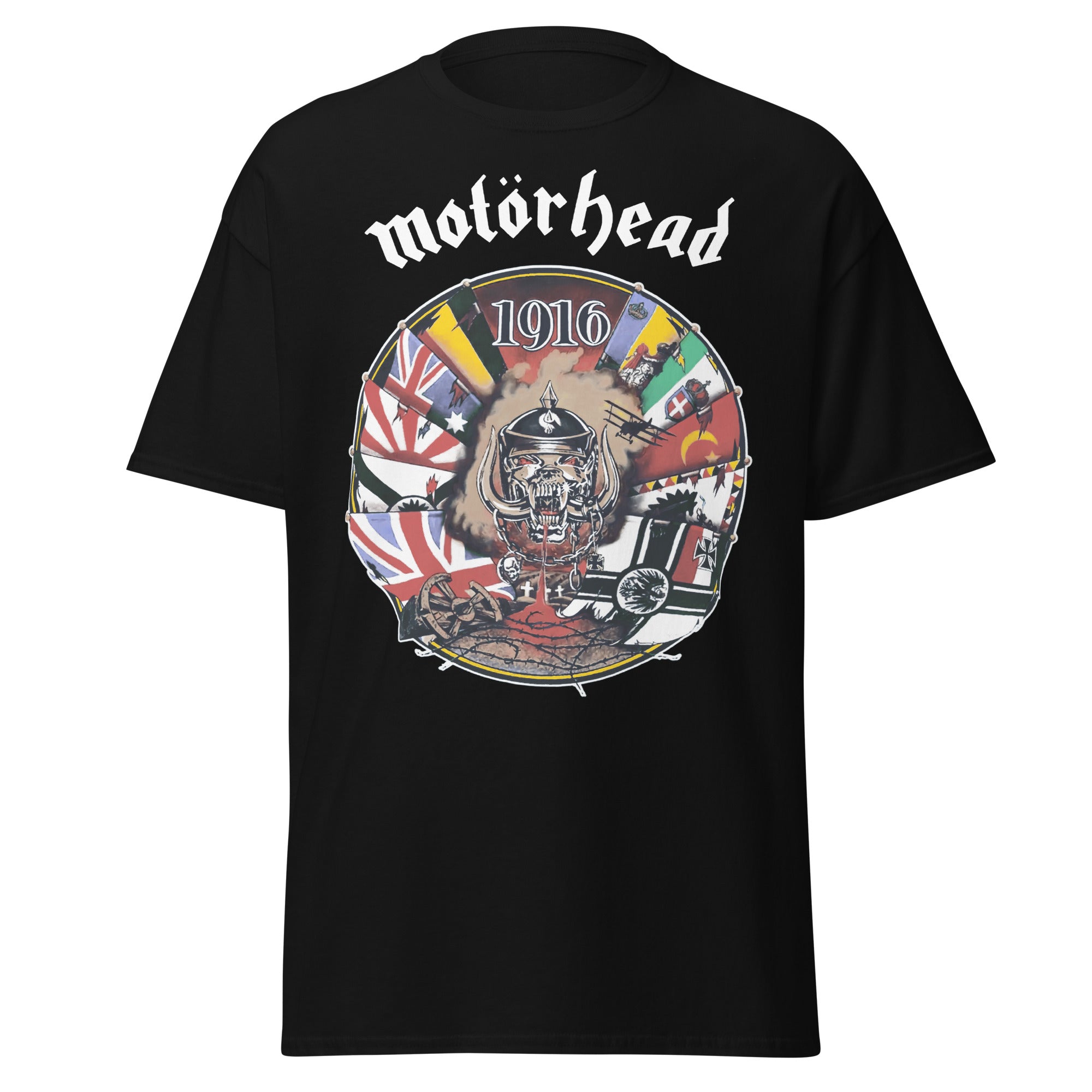 Stakes Motorhead - Vintage 1916 Jumbo Print T-Shirt Black