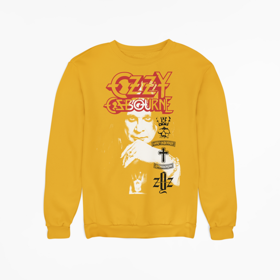 Stakes Ozzy Osbourne Holy Trinity Jumbo Print Sweatshirt Gold