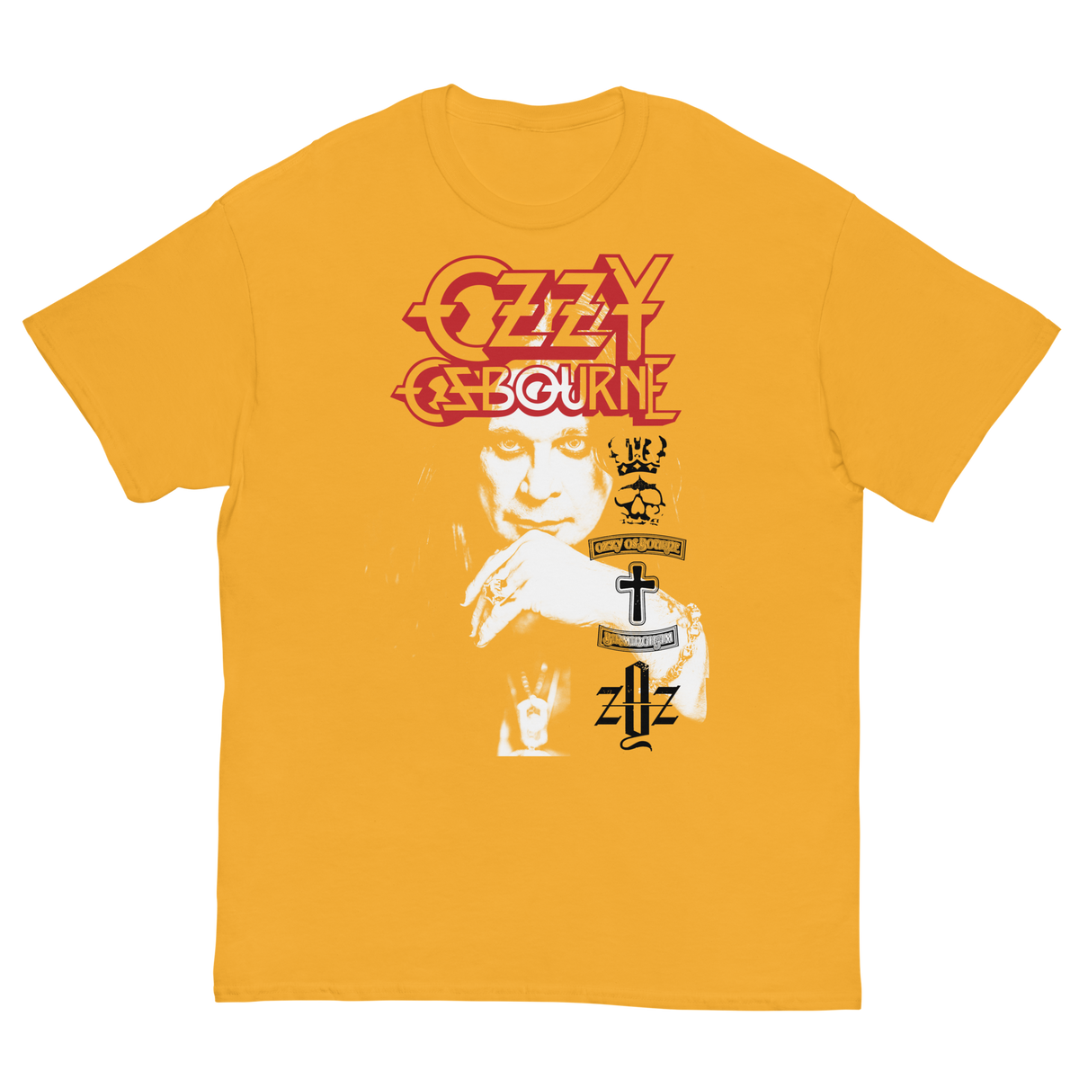 Stakes Ozzy Osbourne Holy Trinity Jumbo Print T-Shirt Gold