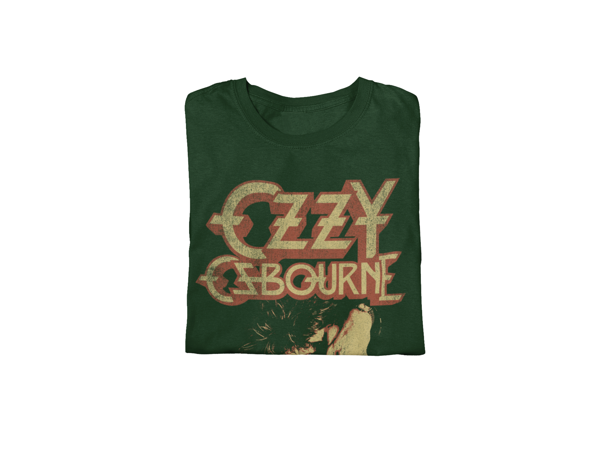 Stakes Ozzy Osbourne - Late 80s Vintage Ozzy Jumbo Print T-Shirt Green