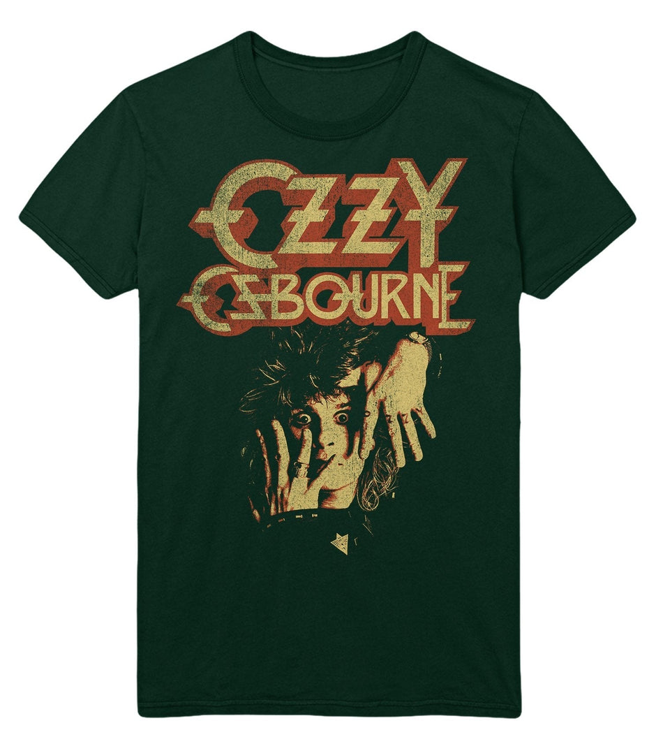 Stakes Ozzy Osbourne - Late 80s Vintage Ozzy Jumbo Print T-Shirt Green