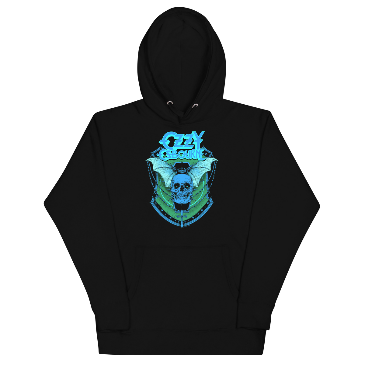 Stakes Ozzy Osbourne Neon Blue Bat Classic Hoodie Black