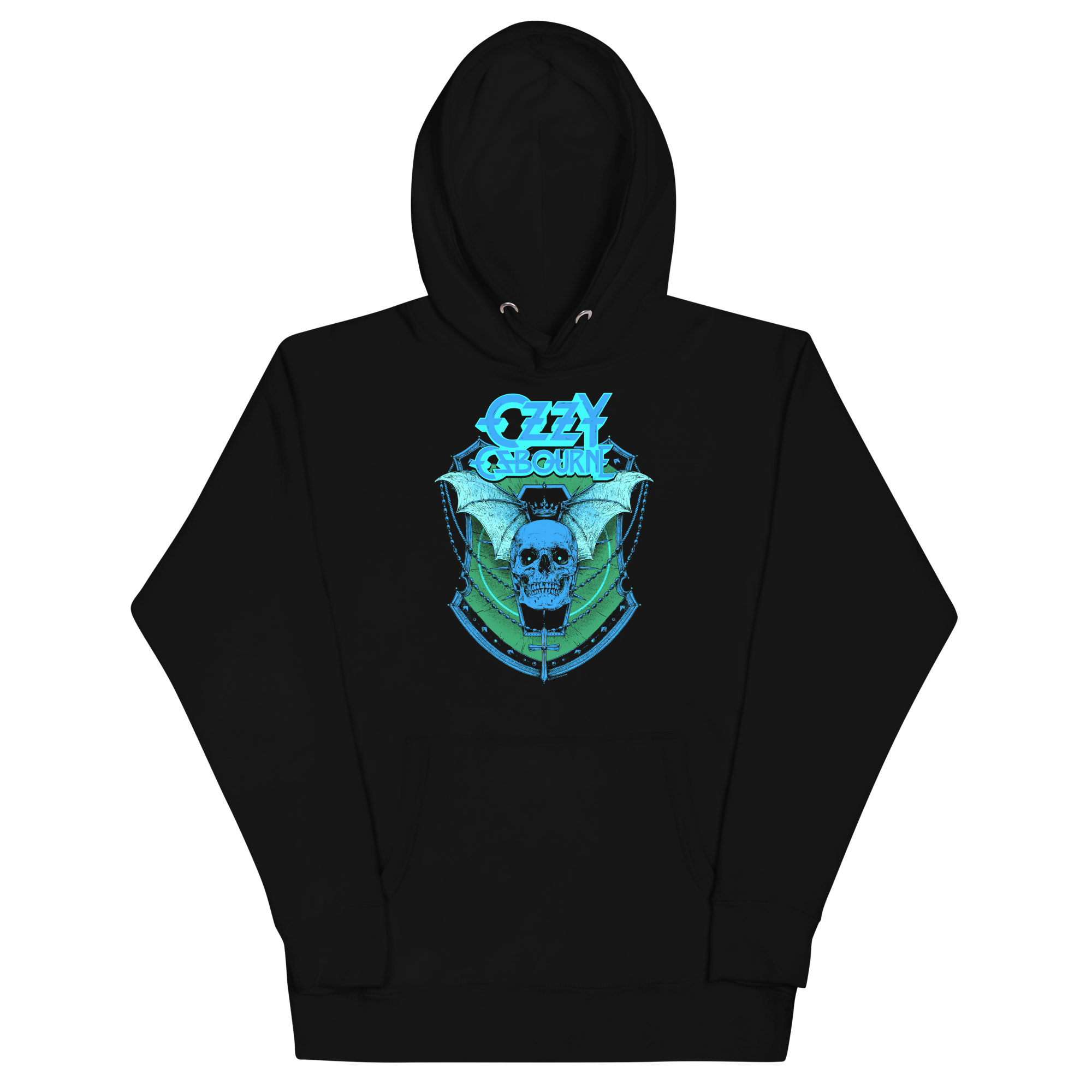 Stakes Ozzy Osbourne Neon Blue Bat Classic Hoodie Black