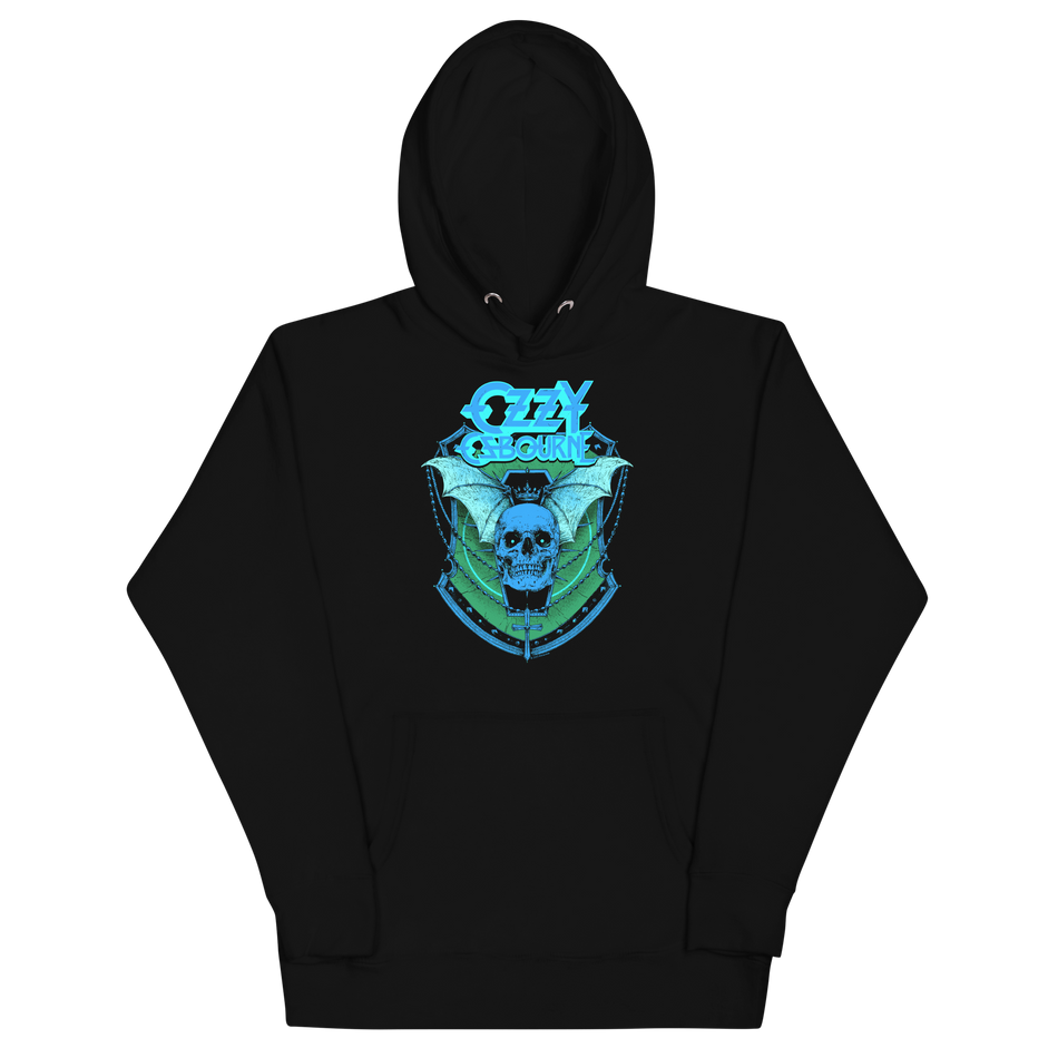 Stakes Ozzy Osbourne Neon Blue Bat Classic Hoodie Black