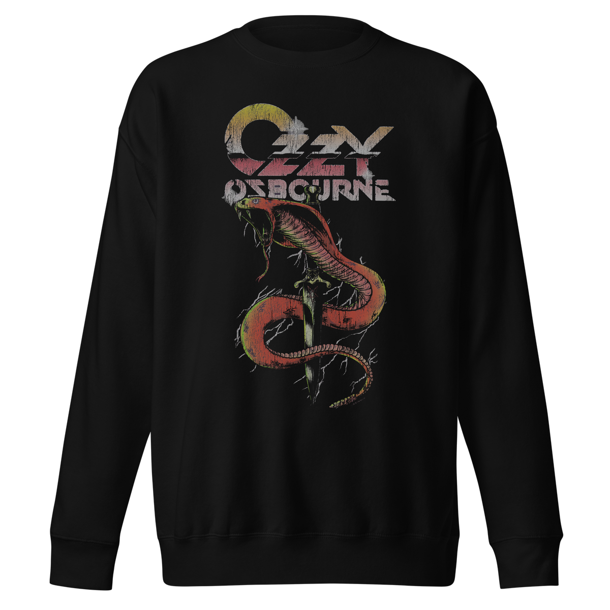 Stakes Ozzy Osbourne Snake Bite Jumbo Print Sweatshirt Black