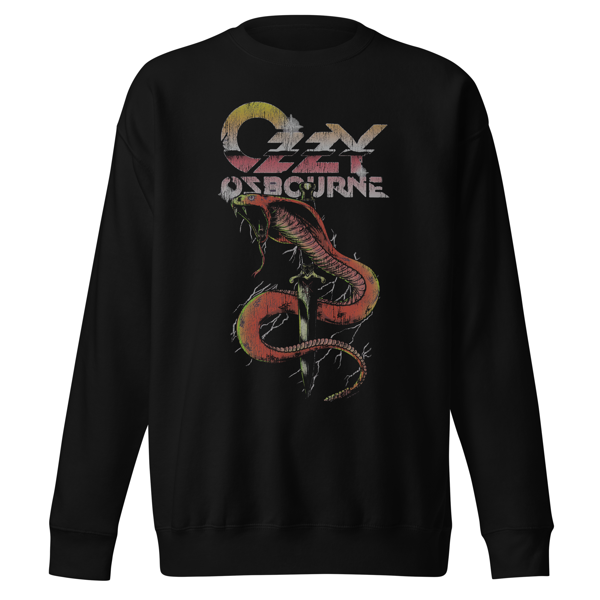 Stakes Ozzy Osbourne Snake Bite Jumbo Print Sweatshirt Black