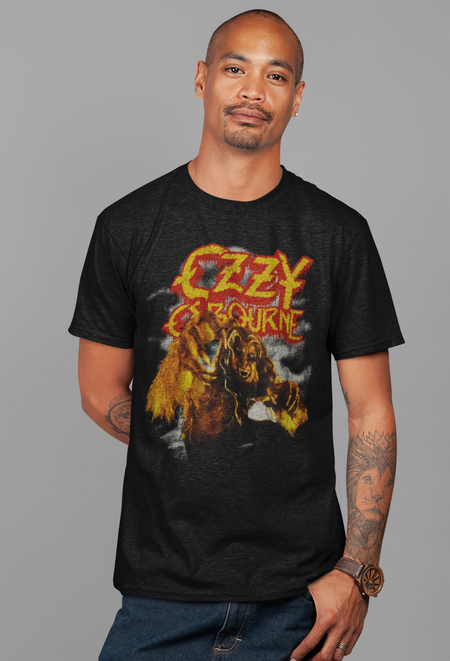 Stakes Ozzy Osbourne - Vintage Werewolf Jumbo Print T-Shirt Black