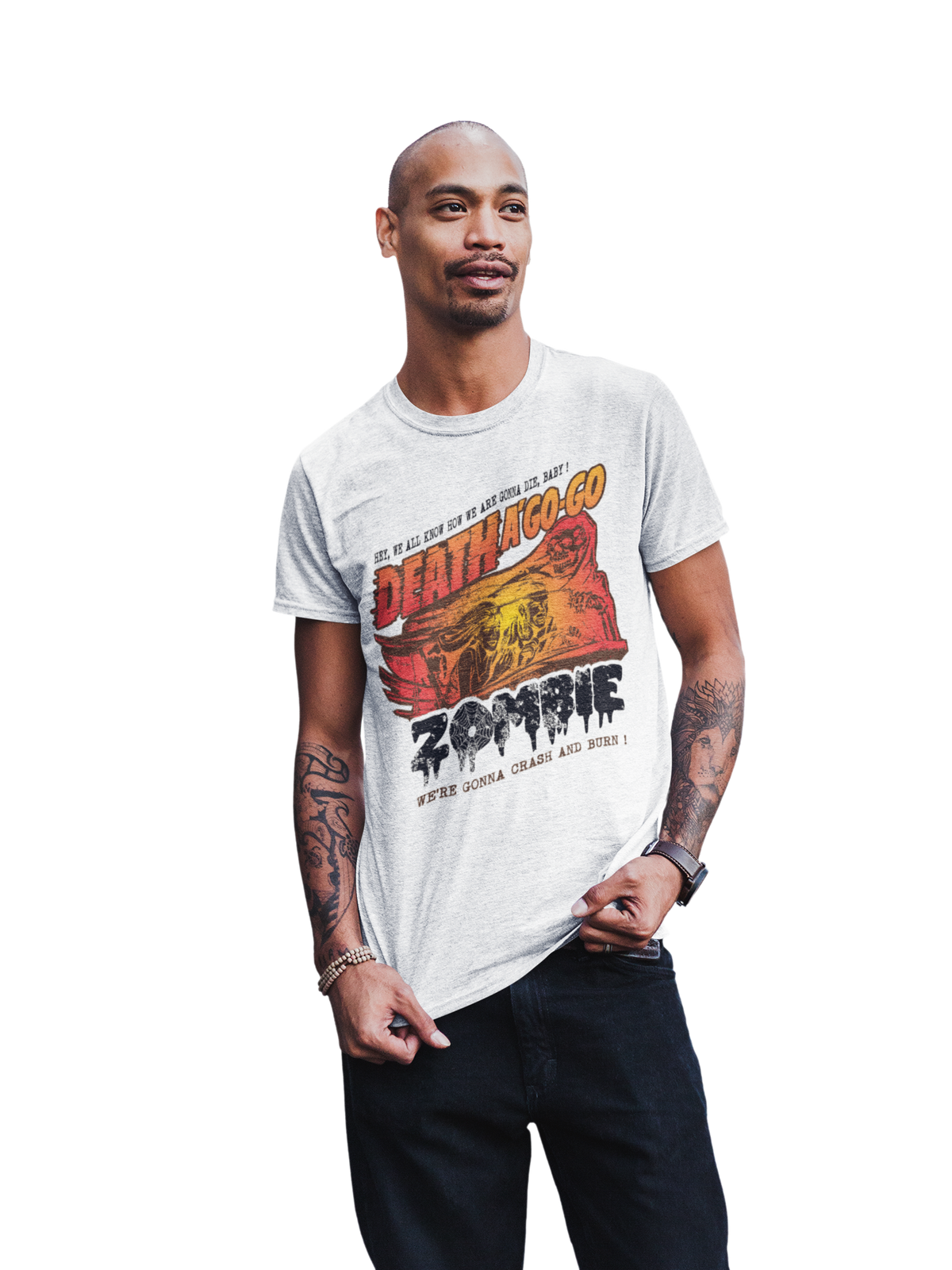 Stakes Rob Zombie - Death a Go Go Jumbo Print T-Shirt White