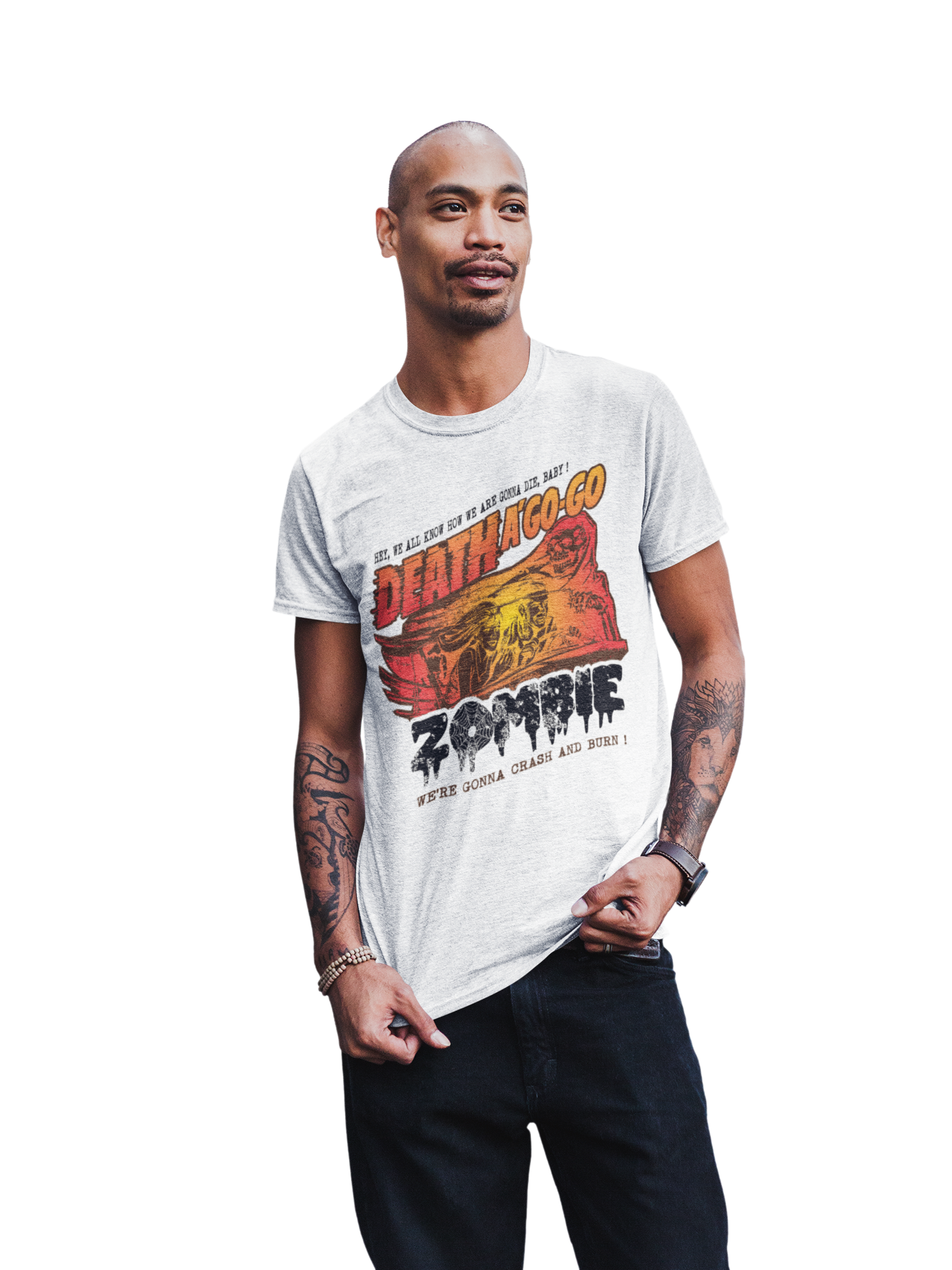 Stakes Rob Zombie - Death a Go Go Jumbo Print T-Shirt White