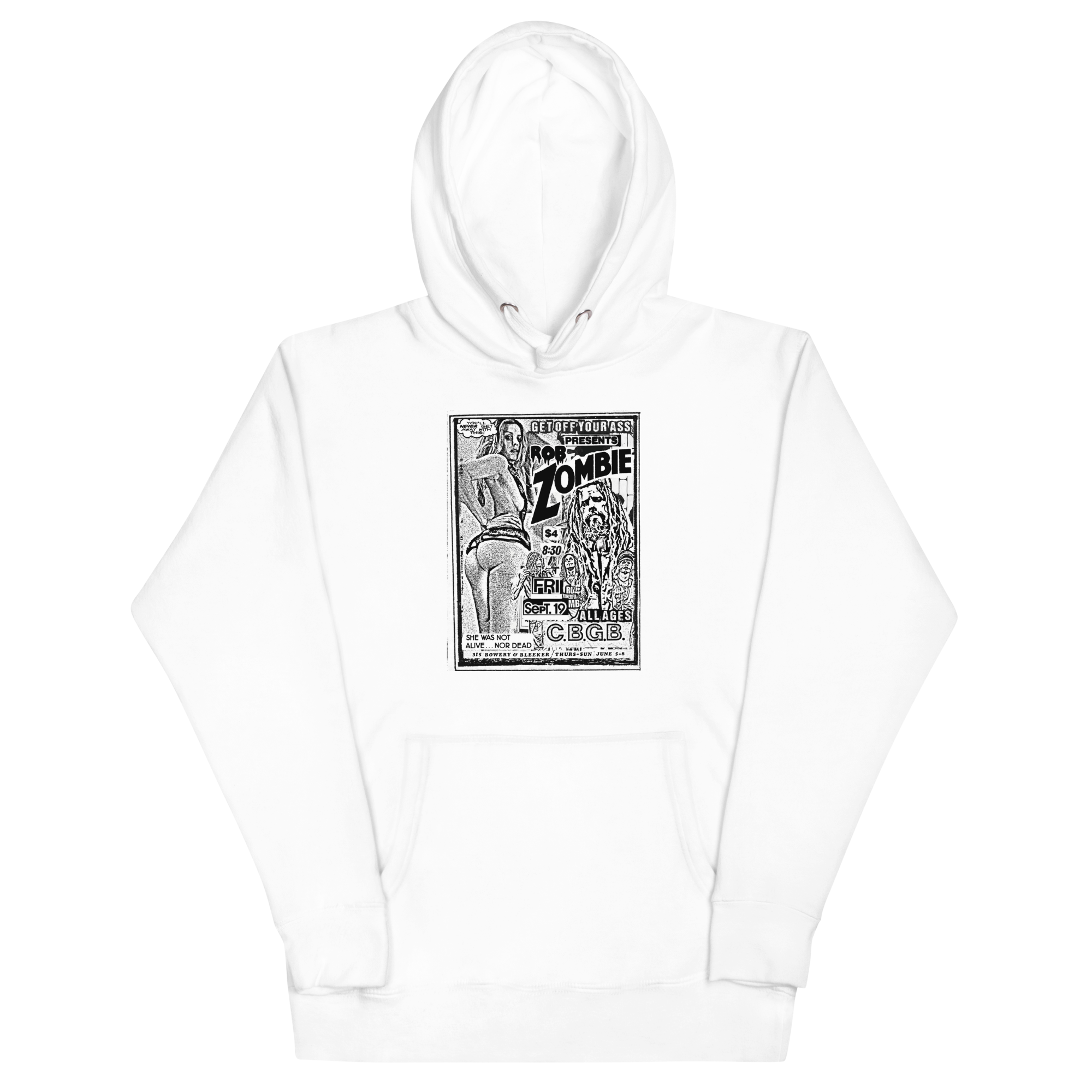 Stakes Rob Zombie Live at the CBGB Hoodie White
