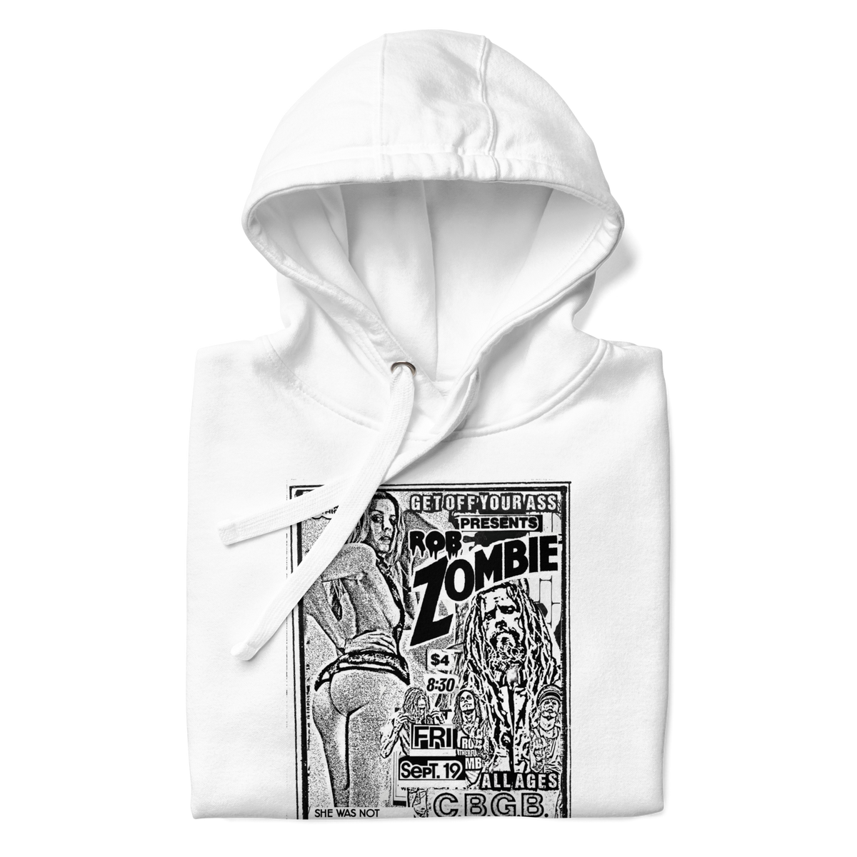Stakes Rob Zombie Live at the CBGB Hoodie White