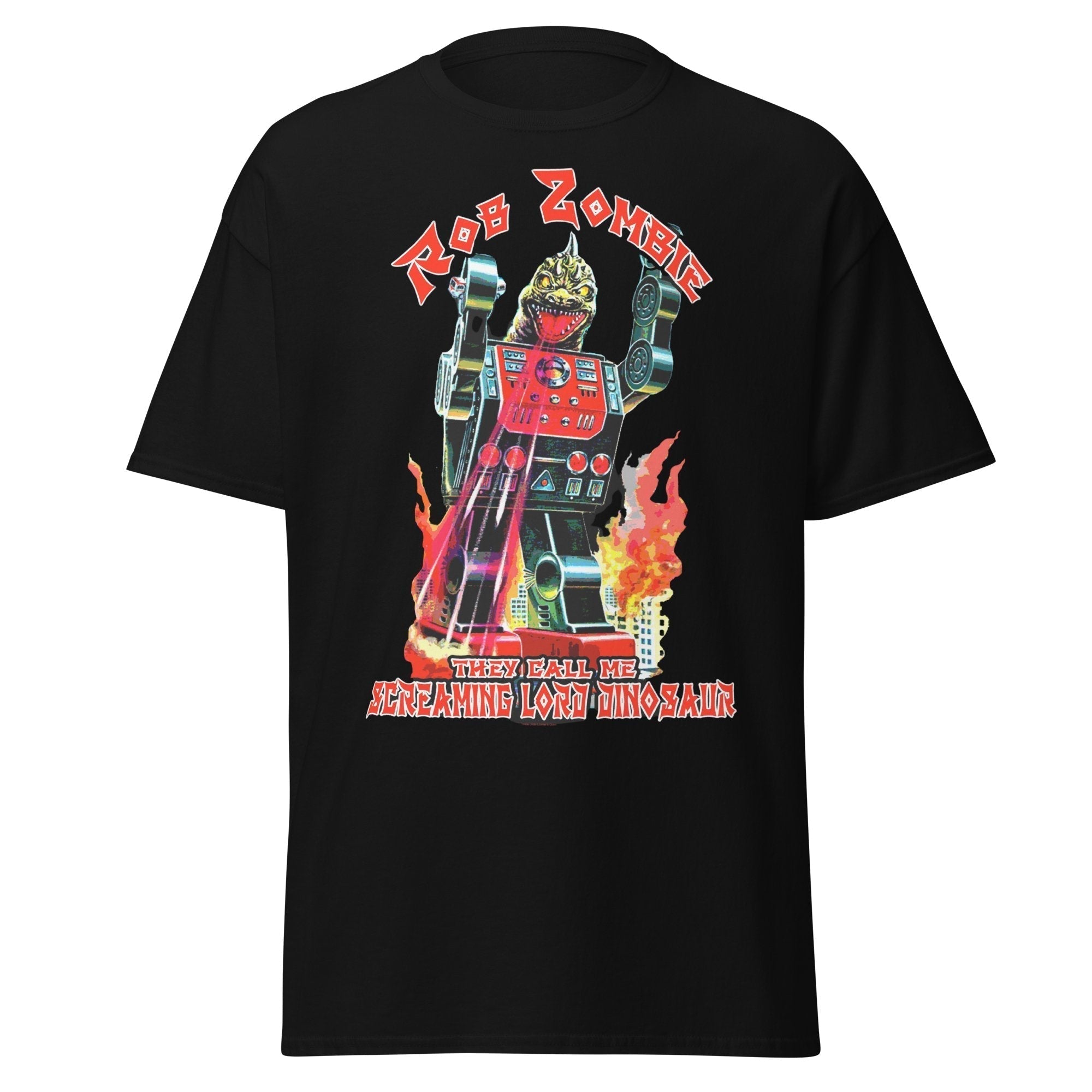 Stakes Rob Zombie Lord Dinosaur Jumbo Print T-Shirt Black
