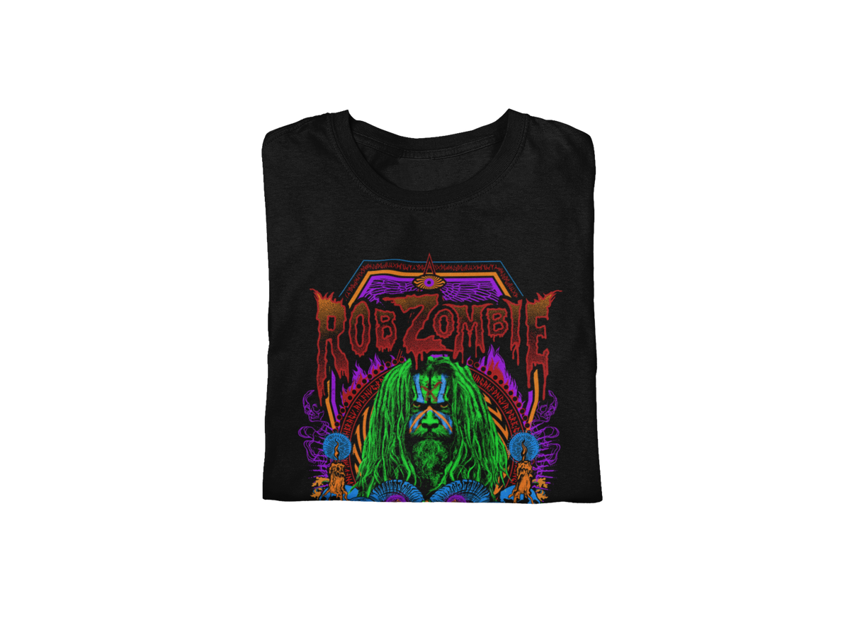Stakes Rob Zombie - Pyschedelic Jumbo Print T-Shirt Black