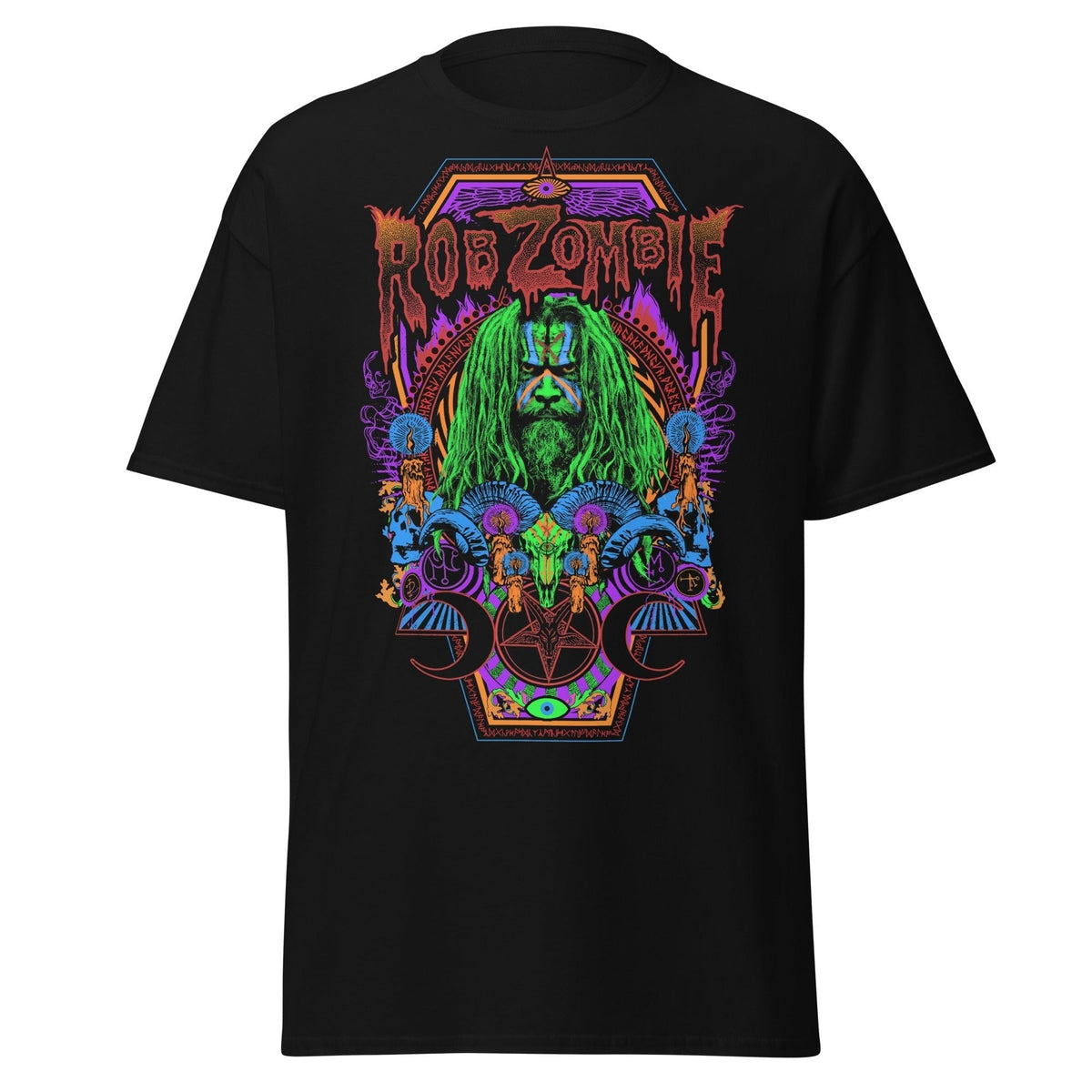 Stakes Rob Zombie - Pyschedelic Jumbo Print T-Shirt Black