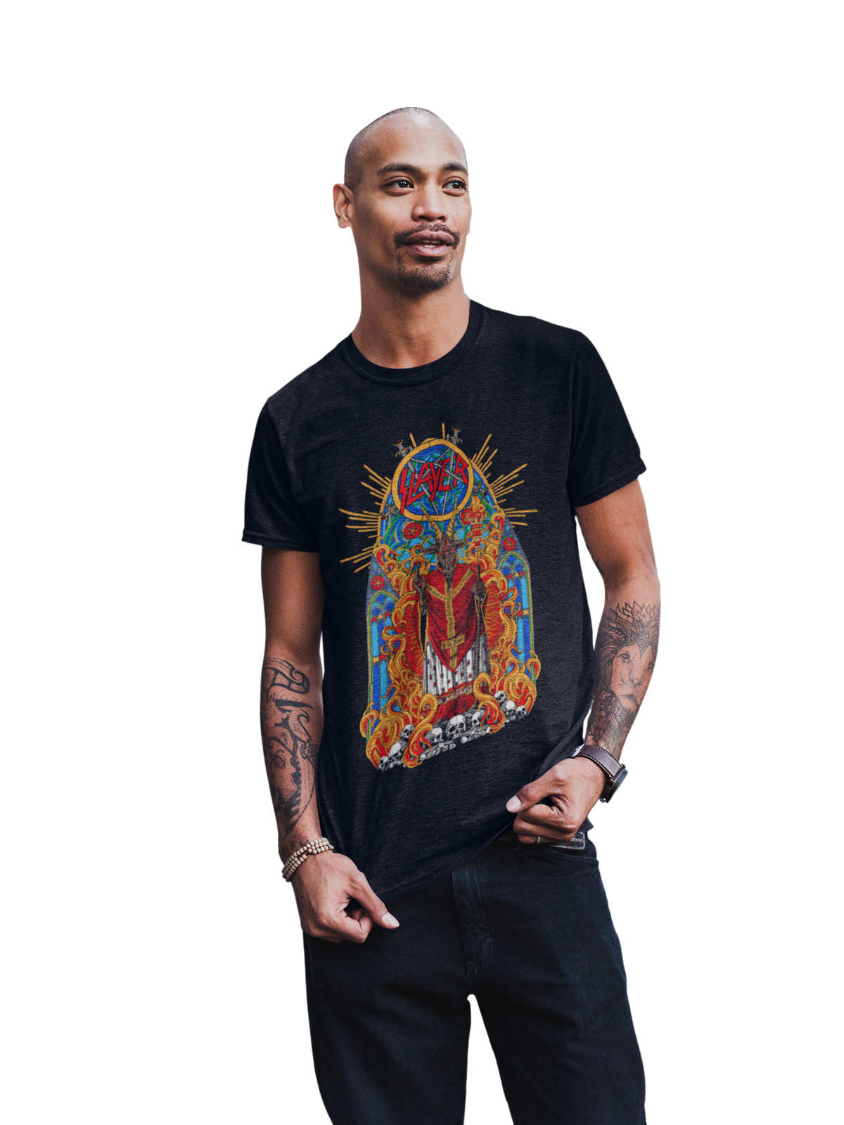 Stakes Slayer - Chapel Jumbo Print T-Shirt Black