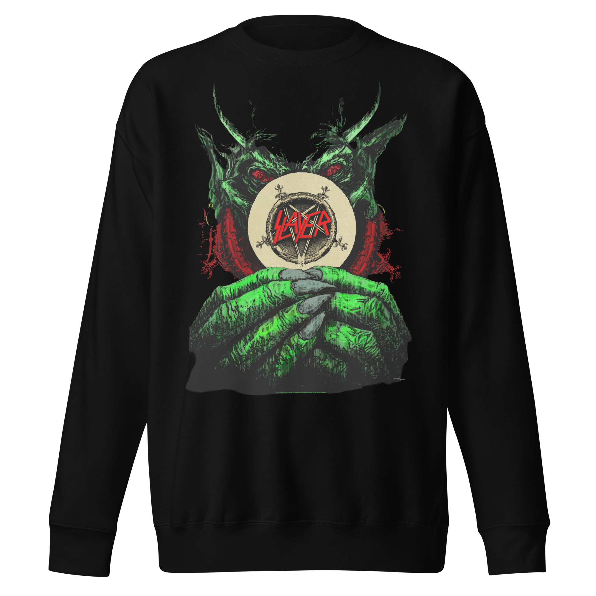 Stakes Slayer Demon Hands Vintage Jumbo Print Sweatshirt Black