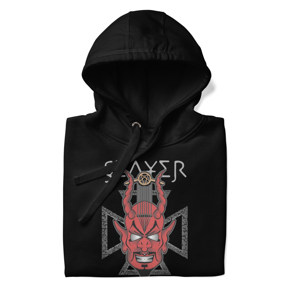 Stakes Slayer Devil's Horns Vintage Hoodie Black