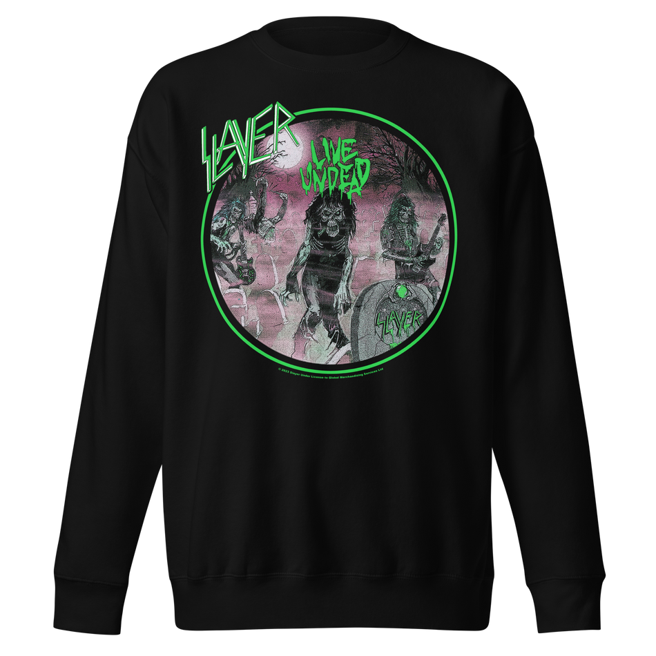 Stakes Slayer Neon Green Undead Jumbo Print Sweatshirt Black