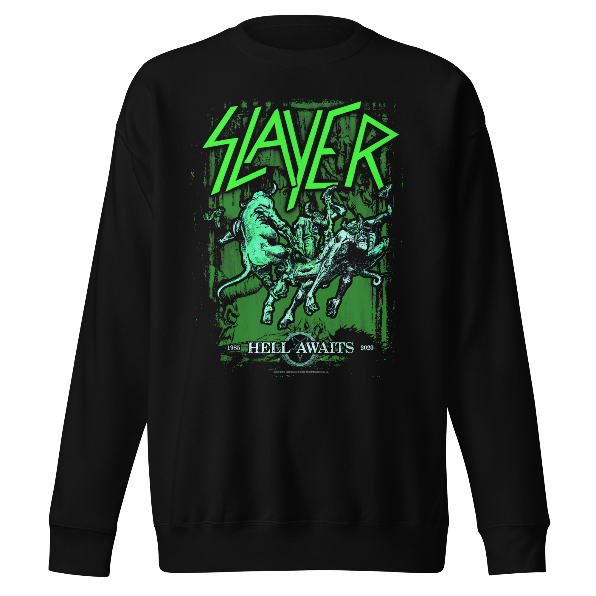 Stakes Slayer Neon Hell Awaits Jumbo Print Sweatshirt Black
