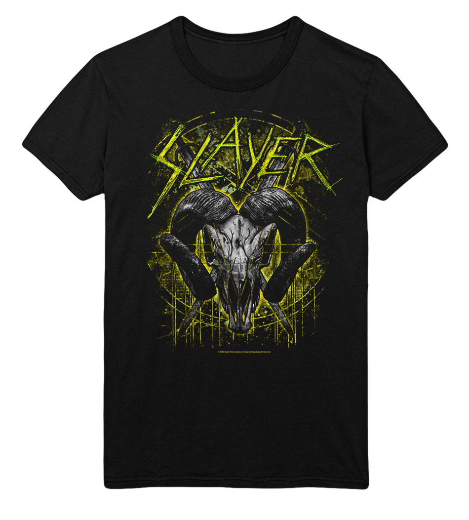 Stakes Slayer Ram Horns Jumbo Print T-Shirt Black