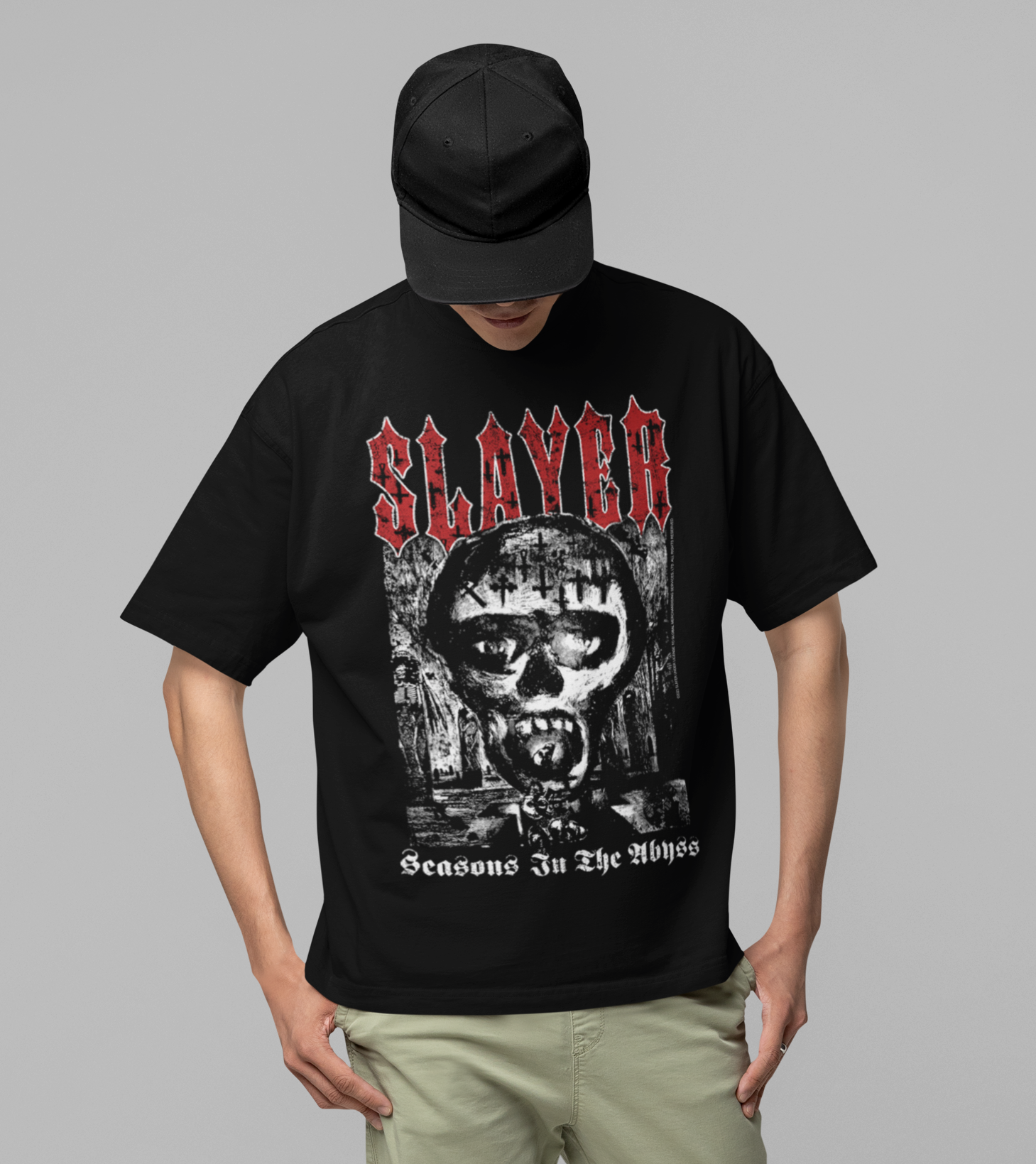 Stakes Slayer Seasons in the Abyss Jumbo Print T-shirt Black