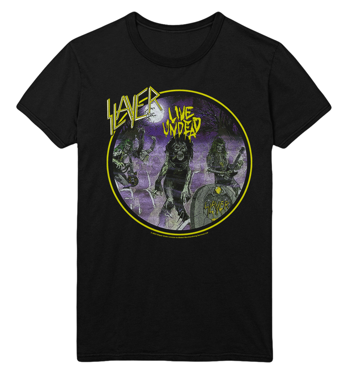 Stakes Slayer Yellow Undead Jumbo Print T-Shirt Black
