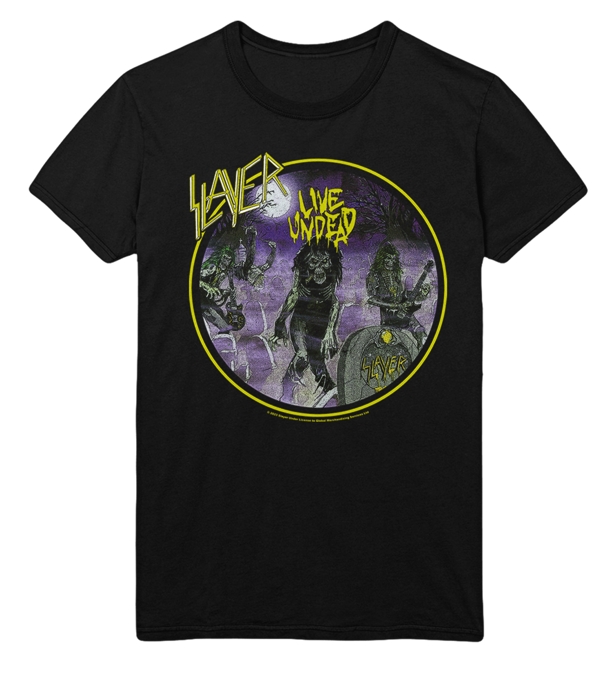 Stakes Slayer Yellow Undead Jumbo Print T-Shirt Black