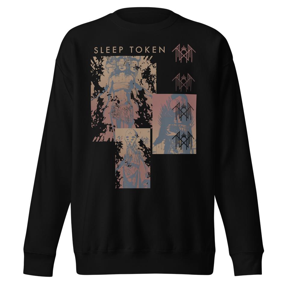 Stakes Sleep Token Multi Hit Jumbo Print Sweatshirt Black